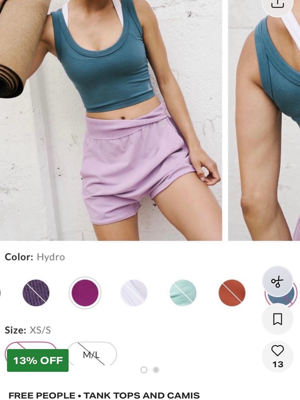 Free People Hydro Lavender High-Rise Athletic Shorts